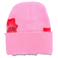 Load image into Gallery viewer, Pink baby bootie with white fur trim on a textured surface
