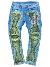 Load image into Gallery viewer, blue denim custom airbrushed.
