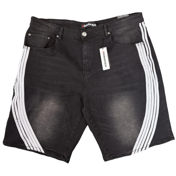 Black jorts with stripes. plain. Size 40