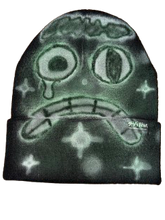 Load image into Gallery viewer, BLACK/GREEN/WHITE - CUSTOM AIRBRUSHED BEANIE - PIEM
