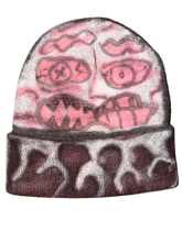 Load image into Gallery viewer, BLACK/PINK/WHITE - CUSTOM AIRBRUSHED BEANIE - PIEM
