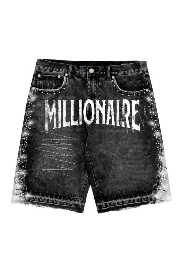FADED BLACK DENIM - MILLIONARE JORTS - MILLIONS