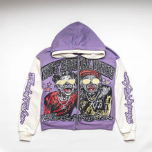 Load image into Gallery viewer, PURPLE - SKOOL OF FASHION BEST FRIENDS ZIP UP - NOTEQUALCOLLECTION
