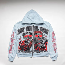 Load image into Gallery viewer, BLUE - SKOOL OF FASHION BEST FRIENDS ZIP UP - NOTEQUALCOLLECTION
